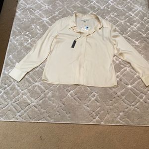 NWT CASUAL CORNER BEIGE SILK  BLOUSE
